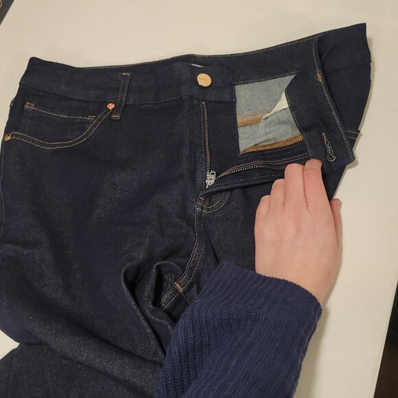 Express Skinny Jeans Leggings Dark Wash Size Large - Picture 12 of 16